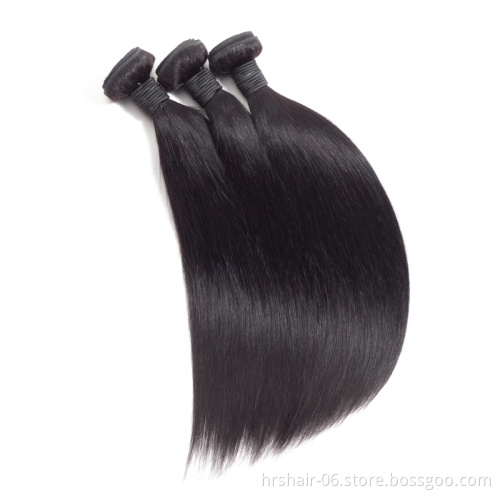 Wholesale 100%  unprocessed professional factory production of high quality natural remy straight virgin brazilian hair bundle